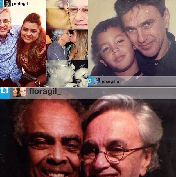 Caetano Veloso, Preta e Gilberto Gil (Foto: Instagram/Reprodução)