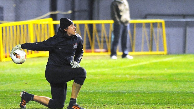 Cassio no treino do Corinthians na Argentina (Foto: Marcos Ribolli / Globoesporte.com)