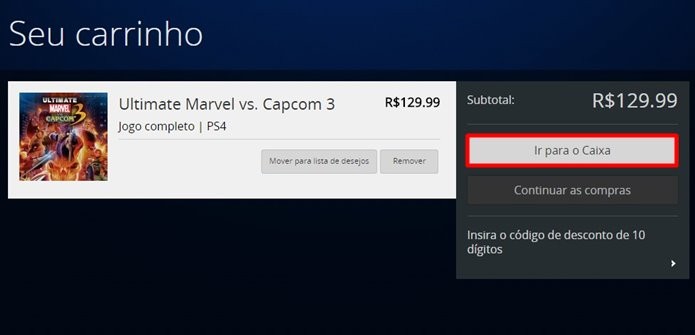 Ultimate Marvel Vs. Capcom 3 custa R$ 130 na PSN brasileira (Foto: Reprodução/Felipe Demartini)