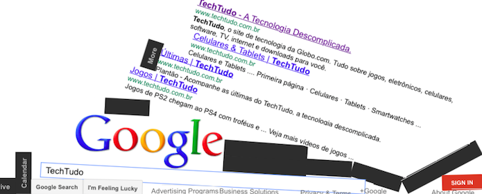 Você pode realizar pesquisas no Google Gravity (Foto: Reprodução/Helito Bijora)