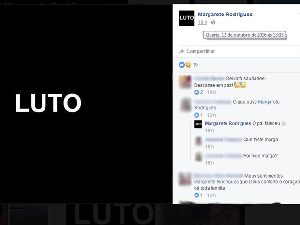 Filha demonstrou luto no Facebook, redes sociais, crime, Bom Jesus, Margarete Rodrigues da Silva (Foto: Reprodução/Facebook)