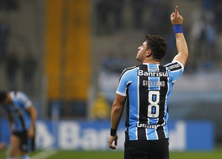Giuliano contra contra o Santos (Foto: Lucas Uebel / Grêmio, DVG) Giuliano contra contra o Santos (Foto: Lucas Uebel / Grêmio, DVG)