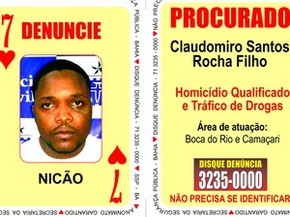Claudomiro Santos Rocha Filho, o Nicão do Baralho do Crime (Foto: Divulgação/SSP)