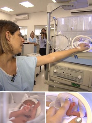 Encontro entre mãe e os quíntuplos (Foto: Reprodução/TV Globo)
