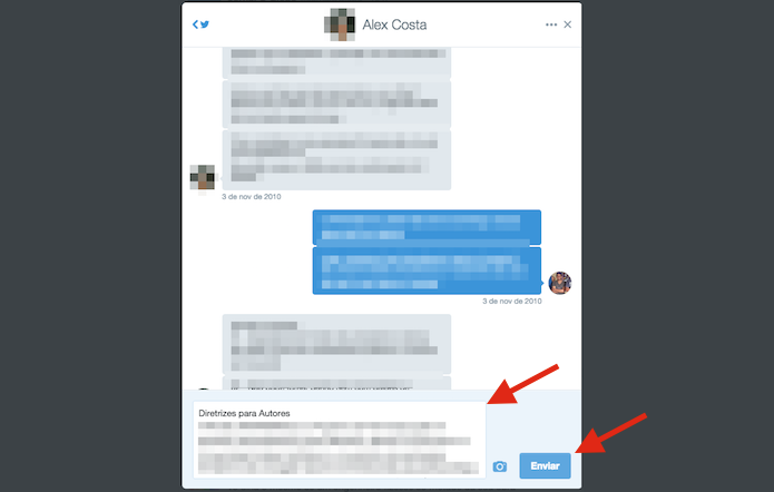 Enviando uma mensagem direta para um usuário do Twitter (Foto: Reprodução/Marvin Costa)
