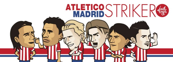 Animação Falcao, Diego Costa, Forlán, Torres, Agüero e Villa Atlético de Madrid (Foto: Reprodução / Just Toon It)