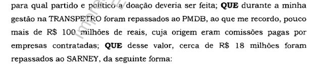Trecho Sarney delação Sergio Machado na Lava Jato (Foto: Reprodução) Trecho Sarney delação Sergio Machado na Lava Jato (Foto: Reprodução)
