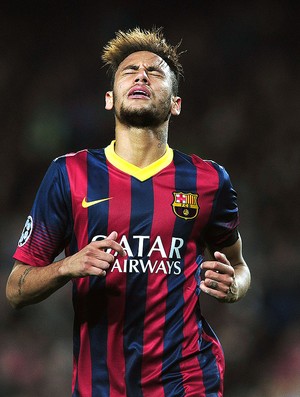 Neymar no jogo Barcelona e Manchester City (Foto: AFP)
