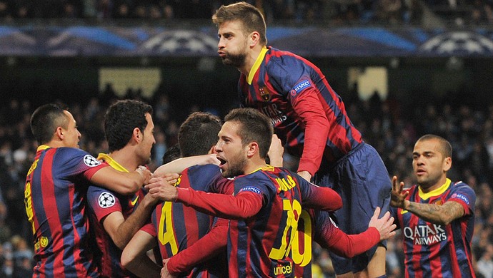 Messi gol, Manchester City x Barcelona (Foto: AFP)