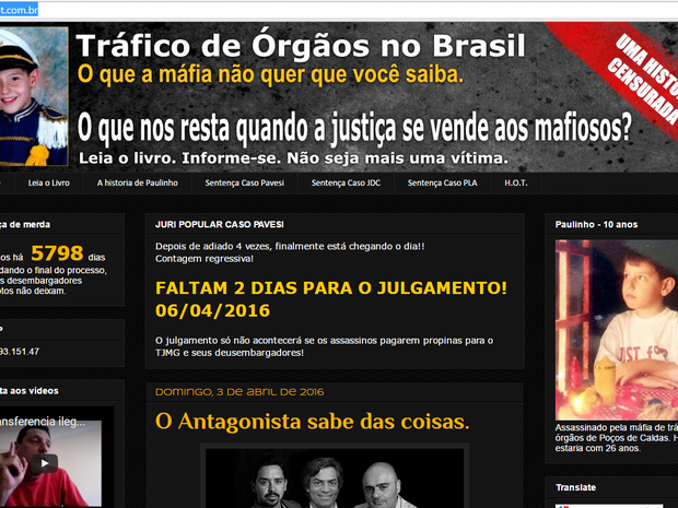Em blog pessoal, pai do garoto morto conta dias a espera de julgamento (Foto: Reprodução/ Arquivo Pessoal) Em blog pessoal, pai do garoto morto conta dias a espera de julgamento (Foto: Reprodução/ Arquivo Pessoal)