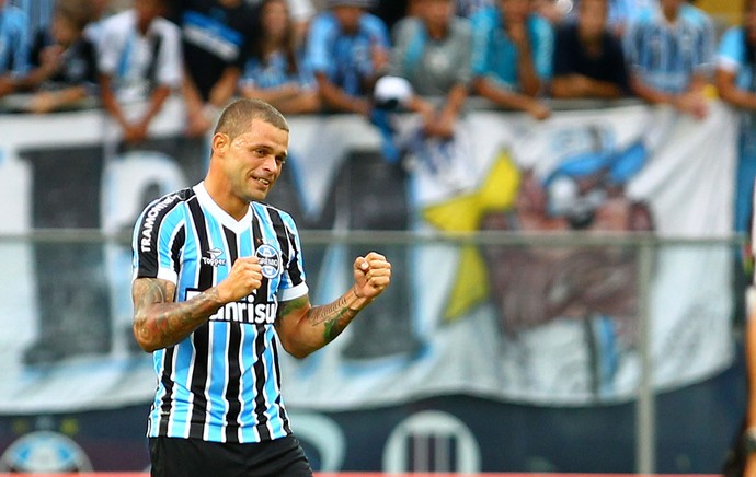Edinho grêmio gol Aimoré (Foto: Lucas Uebel / Grêmio FBPA)