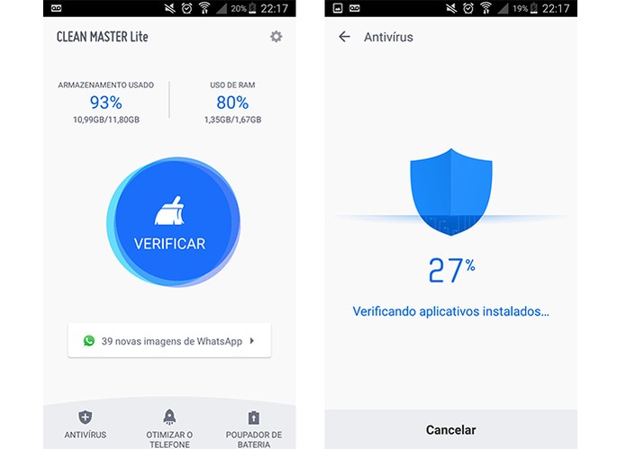 Clean Master Lite é uma versão compacta do app para otimizar o Android (Foto: Reprodução/Barbara Mannara)