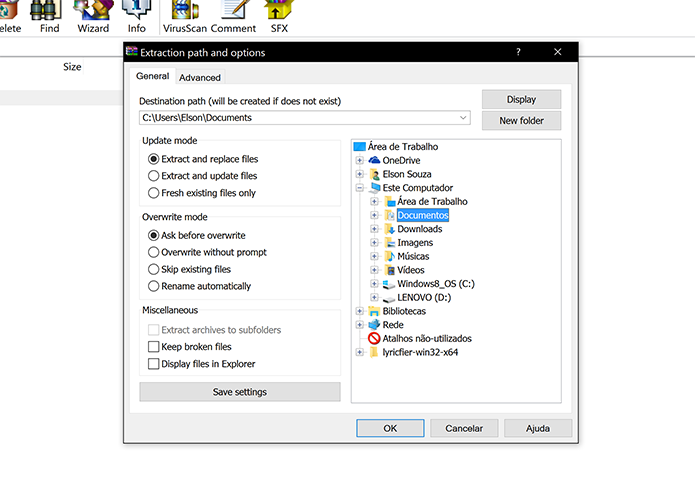 Extraia os arquivos do Paint 3D em uma pasta do Windows 10 que não será excluída (Foto: Reprodução/Elson de Souza)