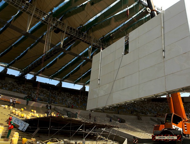 Estrutura telão estádio Maracanã (Foto: Érica Ramalho)