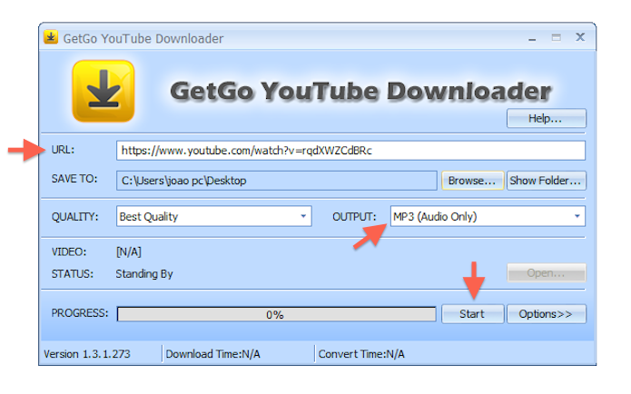 Interface do GetGo YouTube Downloader (Foto: Reprodução/Marvin Costa) (Foto: Interface do GetGo YouTube Downloader (Foto: Reprodução/Marvin Costa))