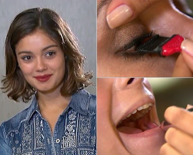 Aprensa a fazer maquiagem de Sophie Charlotte (Foto: Vídeo Show/TV Globo)