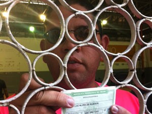 André Luiz Alves de Rezende, um dos presos no Maracanazinho por boca de urna (Foto: Lilian Quaino / G1)