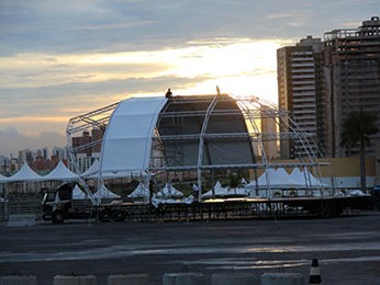 Estrutura está sendo montada em Cuiabá. (Foto: Eduardo Cardoso/ Assessoria)