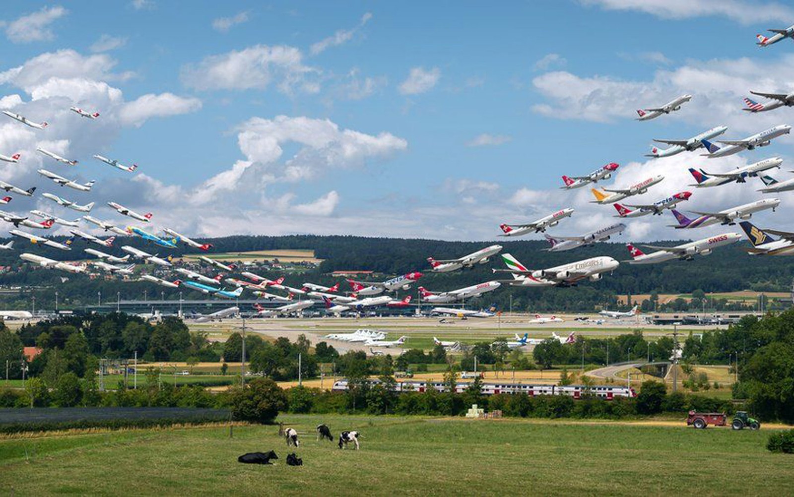 Aviões no aeroporto de Zurique (Foto: Mike Kelley)