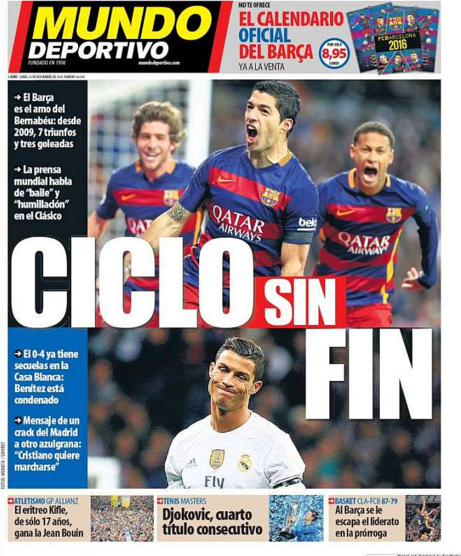 Manchete segunda-feira Mundo Deportivo