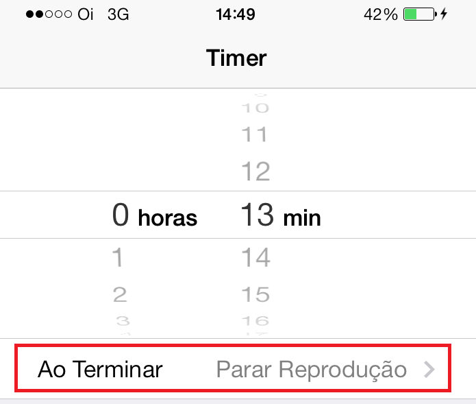 Programando o Timer para parar a reprodução de músicas (Foto: Reprodução/Edivaldo Brito)