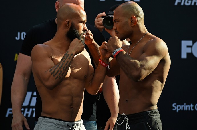 Demetrious Johnson x Wilson Reis pesagem UFC Kansas City (Foto: Getty Images)
