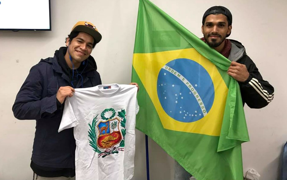 O peruano Michael Grijalva e o brasileiro Hugo Campos batalharam até as quartas de final na categoria house do Juste Debout 2017 (Foto: Juliana Vieira Bercial/Arquivo pessoal)