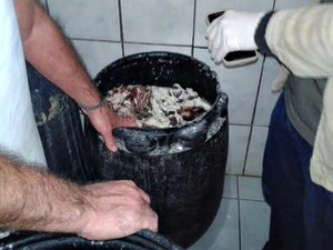 Carne estava acondicionada em tambores de plástico, diz delegado (Foto: Polícia Civil de MS / Divulgação)