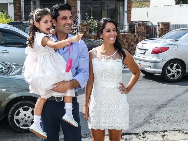Edu Guedes com a filha, Maria Eduarda, e a namorada em festa em So Paulo (Foto: Manuela Scarpa e Marcos Ribas/ Foto Rio News)