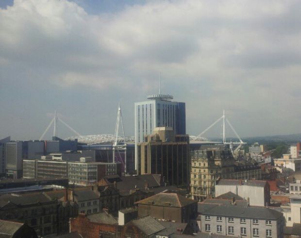 Foto publicada por Ganso em Cardiff, vista do hotel da Seleção (Foto: Reprodução/Twitter)