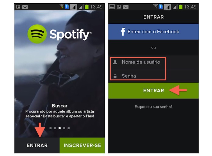 Acessando o aplicativo do Spotify no celular (Foto: Reprodução/Marvin Costa)