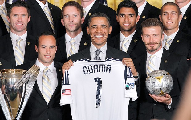 Obama recebe o time de Beckham na Casa Branca (Foto: AP)