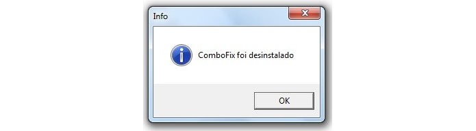 Mensagem de confirmação da desinstalação do ComboFix (Foto: Reprodução/Raquel Freire)