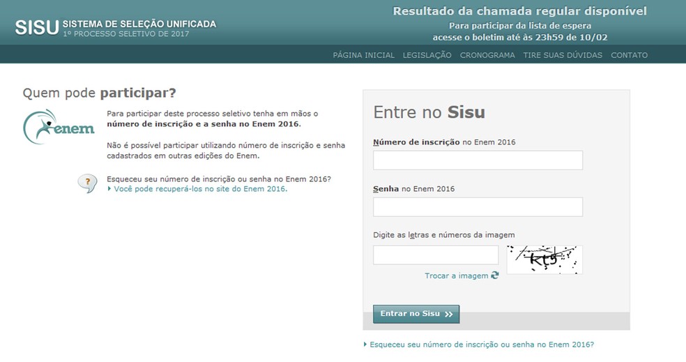 Resultados do Sisu já podem ser consultados (Foto: Reprodução)