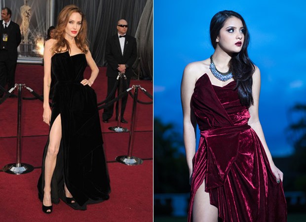 Loysa Vasconcelos se inspira em looks de famosas - Angeline Jolie (Foto: Agência Getty Images e Divulgação / Wilson Filho)