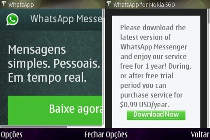 Smartphones antigos são confundidos com celulares comuns. Eles também tem WhatsApp