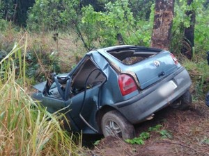 Motorista bateu em árvore na rodovia José Luiz Sguario  (Foto: Arquivo pessoal)