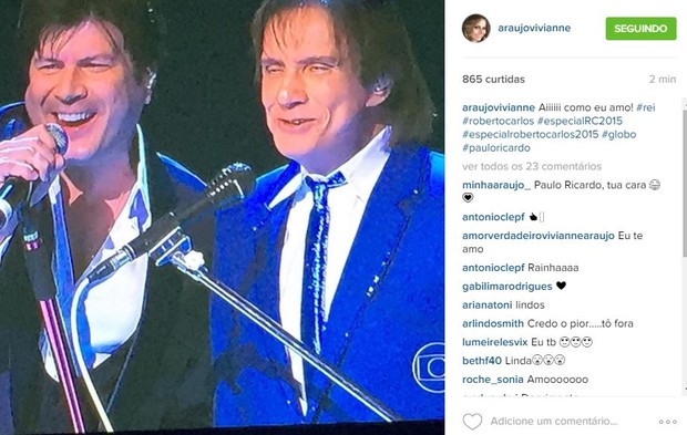 Viviane Araújo festeja show de Roberto Carlos (Foto: Reprodução/Instagram)