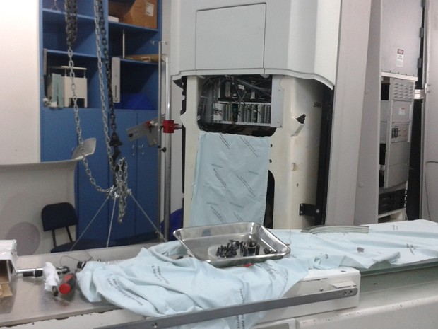 A máquina de radioterapia é a única que existe na rede pública de saúde do Tocantins (Foto: Carlos Moreira/TV Anhanguera)