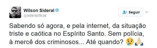 Famosos falam sobre o caos no Espírito Santo (Foto: Twitter / Reprodução)