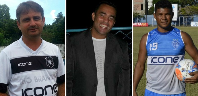Giuliano Pariz, Rigoberto e Ronaldo Capixaba, personagens do clássico Desportiva x Rio Branco (Foto: Editoria de arte)