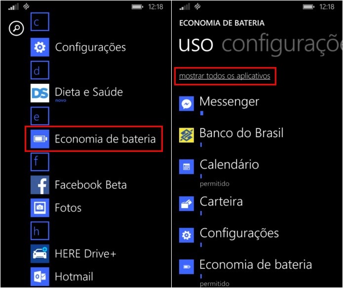 Abra o aplicativo Economia de bateria (Foto: Reprodução/Helito Bijora)