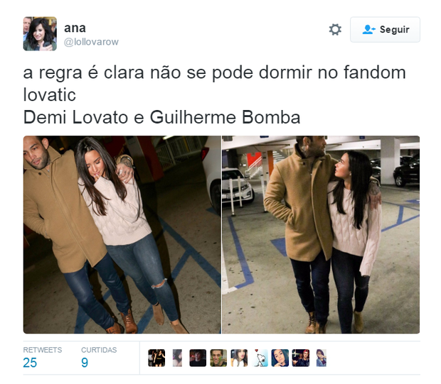 Fãs torcem por namoro entre Demi Lovato e atleta brasileiro  (Foto: Reprodução / Twitter)