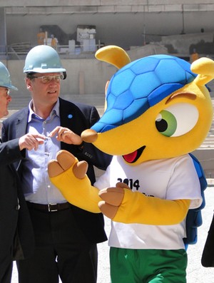 Mascote da Copa no Mineirão (Foto: Pedro Triginelli / G1MG)