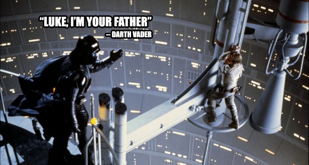 “Luke, eu sou seu pai” - Star Wars Episódio V: O Império Contra Ataca (Foto: Divulgação) “Luke, eu sou seu pai” - Star Wars Episódio V: O Império Contra Ataca (Foto: Divulgação)