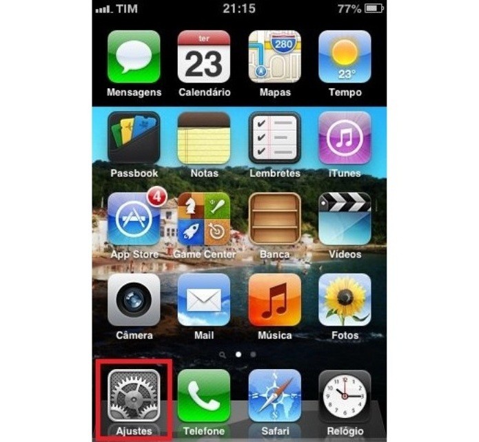 Atalho para ajustes do iPhone (Foto: Reprodução/Lívia Dâmaso)