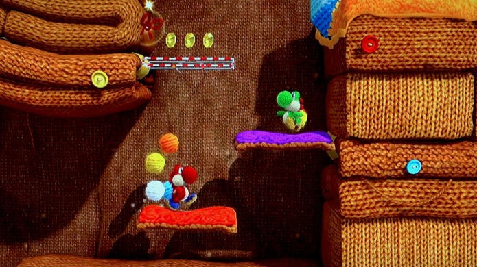 Dá para jogar cooperativamente em Yoshis Woolly World (Foto: Reprodução/Gamespot)