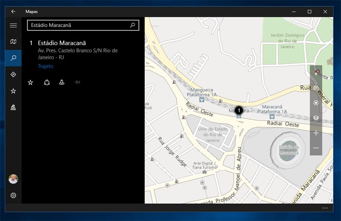 Ferramenta de mapas funciona integrado ao Windows 10 (Reprodução)