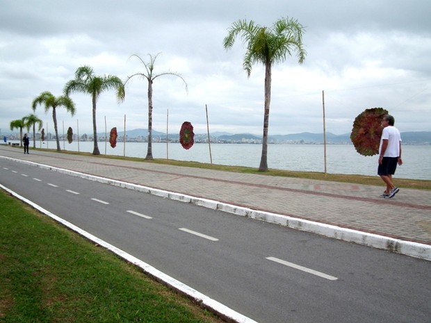 Mandalas foram espalhadas pela Avenida Beira-Mar Norte (Foto: Arquivo Pessoal/Divulgação)
