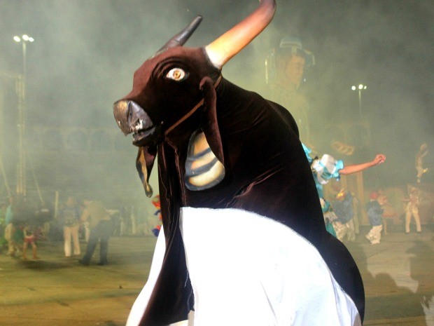Boi Brilhante abriu a disputa pelo título do 56º Festival Folclórico do Amazonas, em Manaus (Foto: Marcos Dantas / G1 AM)